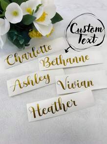 1 Stück individuell beschriftbare Namensschild Aufkleber, ideal für DIY, geeignet für Hochzeiten, Feiertage, Partys und den täglichen Gebrauch, in verschiedenen Farben erhältlich: Schwarz, Pink, Rot, Mehrfarbig, Weiß, Gelb, Gold, Grün, usw.