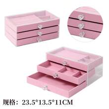 1pc,3 Compartments 5 Layers Velvet Jewelry Box Drawer Jewelry Storage Box,Necklace Earring Ring Jewelry Storage Box,Gift For Women And Girls Large Capacity Portable Jewelry Storage Box,Bathroom Storage Box,Desktop Storage Drawer Box,Stackable Storage Box Storage Rack Drawer Jewelry Box Ring Box Earring Storage Box Drawer Jewelry Storage Box,Three Layers Acrylic Flannel Jewelry Box