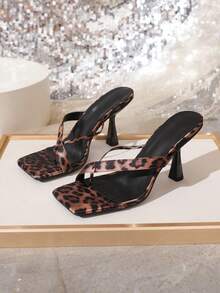 Ladies' High-Heeled Sandals With Clipped Feet - màu nâu - Xem 5