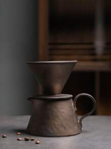 陶瓷手冲咖啡滤杯、陶瓷咖啡分享壶、个性化奶油咖啡杯、送给挚友的咖啡礼品套装、咖啡过滤漏斗 重返校园 - 咖啡壺白色 - 查看 9