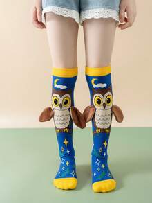 1 Pair Kids Socks, Cute Girls Socks, & Stretchy Mid-Calf Novelty Socks