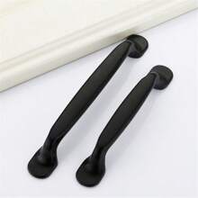 1-Piece / 2 Pieces Black Modern Minimalist Aluminum Alloy Door Handle Series, Suitable For Wardrobe, Bedside Table, TV Cabinet Drawer Handles, And Furniture Hardware Accessories