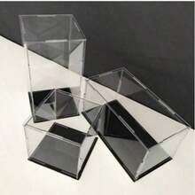 Hộp trưng bày acrylic, hộp acrylic trong suốt đã lắp ráp, lựa chọn thay thế cho hộp kính, dùng để trưng bày tượng nhỏ, lưu trữ và sắp xếp đồ chơi trong nhà. - màu đen - Xem 2