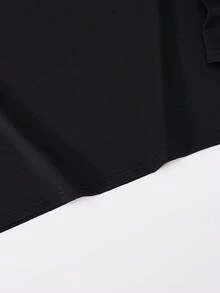 Shwiy Men's Fashionable Casual Sports Italian Text & National Flag Print Long Sleeve T-Shirt With Black Stripes, Suitable For School, Daily Wear, Streetwear - Black - View 6