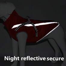 Winter Thickened Reflective Jacket For Pets, Windproof And Waterproof Dog Outdoor Jacket With Harness, Suitable For Medium And Large Dogs, Soft And Comfortable Warm Coral Fleece Inside - View 12