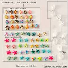 28pcs (Including 3 Rolls Of String) / 70pcs (Including 5 Rolls Of String) DIY Jewelry Accessories, Handmade Beaded Bracelet Necklace Anklet Supplies, Ocean Series Colorful Turtle, Starfish, Macaron Colors, With 3 Rolls Of Elastic Cord, Random Sizes