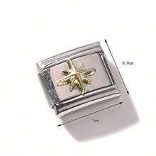 1/5/10 piezas Módulos de acero inoxidable, serie de corazón, flor y lazo - Ideal para hacer pulseras, anillos y regalos DIY