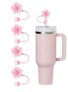8pcs/4pcs/3pcs/1pc Silicone Crabapple Blossom Straw Caps, Reusable Straw Covers For 10mm Wide Straws, Fashion & Cute Style Straw Toppers Fits Modern Minimalist Cups