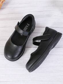 Ein Paar Kinder-Schuhe für Frühling und Herbst, modische Campus-Schuhe, Mädchen-Ballerinas, schwarze Schuhe aus Kunstleder, tägliche Freizeitkleidung, weich und bequem, Mädchen-Campus-Schuhe, Schulanfang - Schwarz - Übersicht 5