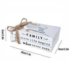 قطعة واحدة من مجموعة كتب زخرفية خشبية، كتب مزيفة ريفية بلون أبيض وأسود مشوه مزينة بخرز وشرابات، مصنوعة يدويًا من خشب الأرز مع شعارات إلهامية، بشكل مستطيل قابل للتثبيت، مناسبة لطاولة القهوة والمدفأة والرف والصينية وغرفة المعيشة ومكتب المنزل والمكتب والدراسة والرف الكتب والعرض على الطاولة، هدية عيد الميلاد والزفاف والاحتفال بالمنزل الجديد، بطراز قديم وحديث وبسيط وفني ديكو، ديكور منزلي عام - متعدد الألوان - مشاهدة 11