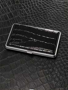 1 Peça Estojo de Cigarro Metálico e de Couro Fino e Longo com Capacidade para 20 Cigarros, Espessura de 5,5 mm, Design de Flip-Top Moderno