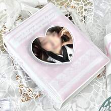 1 Album ảnh nơ hồng, Giá đựng thẻ ảnh người hâm mộ Kpop, Bìa rỗng hình trái tim, Giá đựng thẻ viền ren nơ hồng, Dung tích lớn, Chất liệu PU, Phù hợp để lưu trữ ảnh/thẻ 3-3,5 inch, Album ảnh chụp lấy liền mini - Hồng - Xem 7