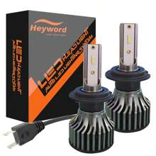 Heyword Heyword 2pcs LED Car Headlight 9005 9006 H13 H11 H7 H4 H1 Car Headlights High Low Beam, 75000LM 800% Brighter Five Color Options6500K/3000K/4300K/8000K/25000K Fast Silent Fan Bright Cob 1860 Chip Plug-N-Play