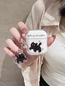 1 hộp đựng tai nghe Bluetooth hình mèo dễ thương kèm móc khóa hình mèo, tương thích với tai nghe Apple. - Nhiều màu - Xem 2