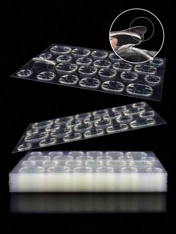 10pcs/Pack 288 Pieces Nail Gel Stickers, Ultra-Thin Jelly Nail Stickers, Double-Sided Adhesive, Transparent, Waterproof, Reusable, For Nail Art Decoration