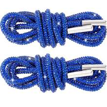 1 对水晶莱茵石鞋带，圆形闪光运动鞋鞋带，闪亮钻石鞋带，长度 120 厘米（约 47.24 英寸） - 彩色 - 查看 23