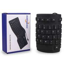 Foldable Silicone USB Wired Standard Waterproof Rollup Portable Computer Keyboard For Business Trip For PC Notebook Laptop, Full Size - màu đen - Xem 7