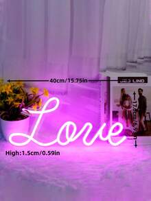 彩色裝飾霓虹燈 LED 燈牌 USB 供電 便攜易用 可選字句包括「Merry Christmas」、「Love」、「Happy Birthday」、「Let's Party」、「Marry Me」、「Baby」、「Boy Or Girl」、「Cheers To Love」等 - 彩色 - 查看 6