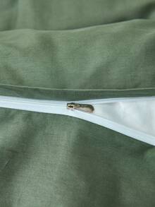 Bộ 2/3 món ga trải giường và vỏ gối màu trắng trơn hai mặt (1 ga trải giường và 1/2 vỏ gối), chất liệu thoáng khí, phù hợp cho mọi mùa, thiết kế hai màu, thích hợp cho phòng ngủ, phòng khách, đám cưới, ngày Valentine, ký túc xá, trường học và các dịp khác. - màu xanh lá - Xem 7