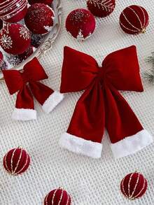 Nuevo conjunto de 3 piezas con lazo 2025, gran lazo rojo navideño, accesorios de decoración de fiesta, adornos para el árbol de Navidad, accesorios de embalaje de regalos navideños, decoraciones navideñas para el hogar, decoración de habitaciones de invierno