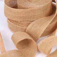 2/10M Jute Linen Ribbon Fabric Burlap DIY Gift Wrapping Jute Tablecloth Handmade Gifts Wedding Party Decoration, DIY Crafts Wrapping Costume Accessories