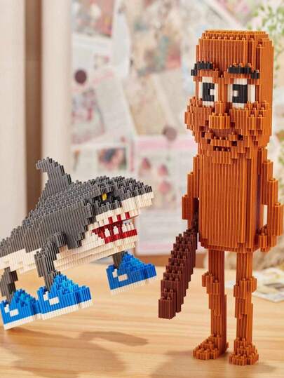 Best Seller Italian Brainrot Action Figure Block ,Tralalero Tralala Figures Toys With Tralalero Tralala Block , Tung Tung Tung Sahur Block , Brr Brr Patapim,Brainrot Meme Shark Collectible Animals Figurine Doll Gifts For Fans Toys Block Toys For Girls Adults