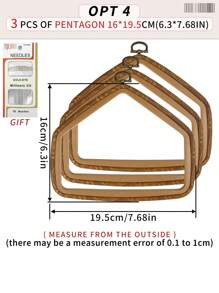 مجموعة 3 قطع/4 قطع من حلقات التطريز الخشبية البنية الرجعية المزيفة DIY، إطارات غرزة الصليب، إطارات إبرة الثقب، مصنوعة من ABS وPVC متينة، مع خطافات معدنية نحاسية للتعليق، مناسبة لديكور عيد الميلاد والهالوين، الأكياس والملابس والهواتف والمفاتيح والإكسسوارات الشعرية والمكتب والسرير والسيارة، تشمل 16 إبرة تطريز