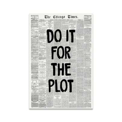 1pc Canvas Poster Vintage Newspaper Aesthetic Wall Decor Do It For The Plot Art Print Painting Black And White Gallery   Wall Art Room Decoration Spatial Aesthetics Wall Art Gift For Him
