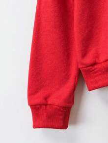 Sweatshirt Flannel Cold Weather Hoodie Children's  Sweatshirt Boy Girl Original Premium Everyday - Đỏ - Xem 2