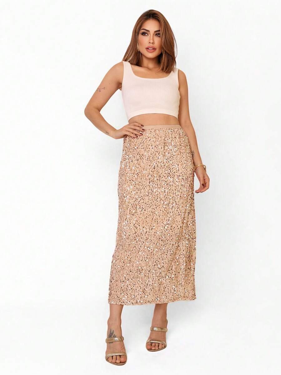 2025BR NEW Sequined Skirt - Bronze - View 1