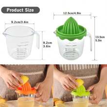 Exprimidor de cítricos naranja, exprimidor manual de limón con filtro y recipiente de color aleatorio