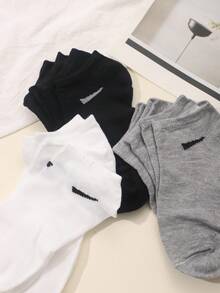 1/6/9/15 双简约百搭短袜，男女皆宜，透气，日常穿着，白色、黑色、灰色