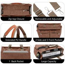 Corduroy Tote Bag Set (2PCS) For Women, Laptop Work Bags Crossbody Shoulder Hobo Messenger Handbag Purse Travel Gym Totes - 棕色 - 查看 4