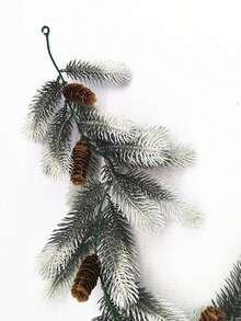 180cm Artificial Pine Tree Christmas Wreath, With Pine Cones, Holiday Home Farmhouse Decor, Faux Green Plants, Pine Needles, Pine Cone Vines, Winter Greenery Wreath, Suitable For Holiday Fireplace Mantel, Fireplace, Table Runner, Center Piece Decor, Realistic Cedar Faux Evergreen, Tabletop Decor, Christmas Decoration, Artificial Plants - Multicolor - View 10