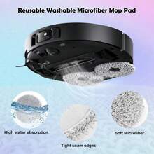 Microfibre Mop Pads For Dreame L10s Ultra/ L10 Ultra/ L20 Ultra/ L10s Pro Ultra Heat/ X40 Ultra Complete & Xiao Mi X10+ / X20+Robot Vacuum Cleaner, Reusable And Washable Replacement - Grey - View 3