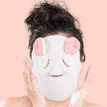 Hot Towel Facial Steamer Masks Shower Cloth Face Sauna Moisturizing Hair Towels For Women Facial Steam Towel Moisturizing Home Miss Face Hydrating Coral White+Pink 24 * 24CM