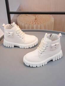 Zapatos para niños, elegantes botas de princesa para niñas, botas pequeñas cómodas de suela suave para bebés y niños pequeños. - Blanco - Ver 2