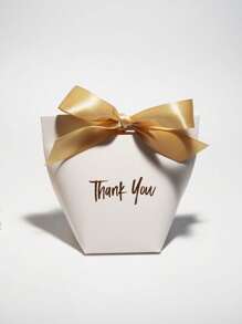 10 pezzi Scatola regalo in carta premium bianca con nastro, elegante: scatola regalo in carta con scritta dorata 'Grazie' | Nastro raffinato | Perfetto per Natale, matrimoni, festa di nascità e altro ancora