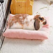 1pc Large Indoor Rabbit Cage Plush Pad, Thick Cushion Mat