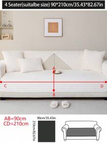 1pc Thick Rabbit Fur Sofa Cushion Cover, Modern Minimalist Anti-Slip Warm Sofa Seat Pad, Dust-Proof Washable Sofa Slipcover, Soft & Fade-Resistant, Pet-Friendly, Fits L-Shaped Sofa And 1/2/3/4 Seater Sofa, Suitable For Bedroom, Office, Living Room