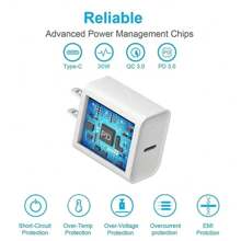 30W快速充电适配器+6英尺高效数据传输充电线，兼容 14 Pro Max/14 Pro/14 Plus/14/13/12/11/XS/XR/iPad系列，墙式充电器套装