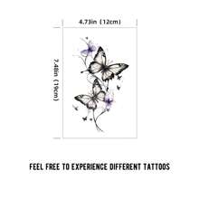 1 Body Art Temporary Tattoo Sticker, Butterfly Pattern, Suitable For Both Men And Women, Waterproof Fake Tattoo, Lasting 2-5 Days, Covering Scars, Can Be Used On Arms, Wrists, Shoulders, Legs, Waist, Neck, Hands, Chest, Thighs, Fingers, Ankles, Suitable For Various Festivals, Parties, Gifts, Vacations, And Body Decoration