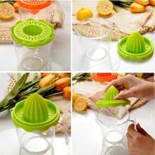 Exprimidor de cítricos naranja, exprimidor manual de limón con filtro y recipiente de color aleatorio