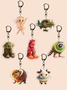 1 件创意意大利 Brainrot Cat Meme 亚克力钥匙扣。趣味 Skibidi Sigma Rizz 动物配饰；Bagcharm 非常适合情侣家庭成员、医生、护士、派对礼物、手机装饰等。 - 彩色 - 查看 21