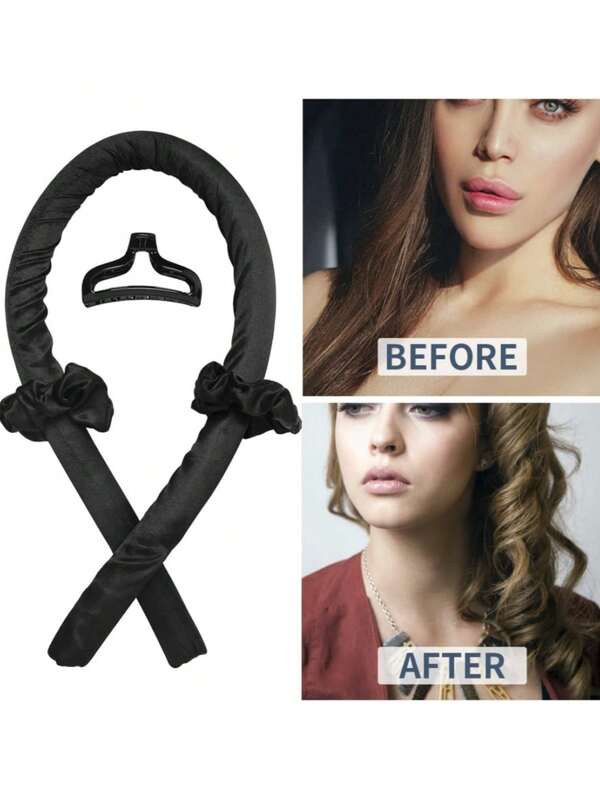 3 pièces Bandeau fer à friser sans chaleur, Nœud bouclé en soie, Bandeau en mousse douce pour dormir, Ensemble fer à friser pour dormir, Fer à friser mou, Pour les outils de coiffure pour cheveux longs des femmes, Outils de coiffure fer à friser décontractés, Plusieurs options de couleurs.