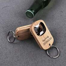 30pcs Customized Text Bottle Openers, Personalized Bottle Openers, Wooden Beer Bottle Openers, Gifts For Him, Wedding, Groomsmen, Father ,Forever Love, Rustic - Multicolor - View 4