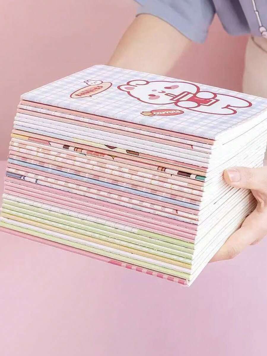 4 件套可爱卡通 A5 螺旋笔记本，30 张/本，学生学习文具，图案随机