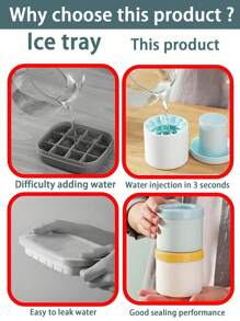 1个硅胶圆柱形冰格模具，创意冰模，制冰器，减压冰格，迷你冰格，适用于饮料、果汁、冰淇淋、鸡尾酒和咖啡，可重复使用，冰桶，硅胶圆柱形冰格