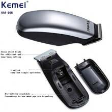 Kemei KM-666 迷你理发器修剪器美容器无线自理发套装造型剪刀，不锈钢，电动理发器，迷你理发器胡须刀剃须刀，男士理发器，无线电动毛发修剪器和胡须剃须刀，C 型-USB