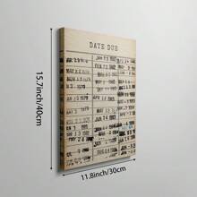 1pc Vintage Library Card Wall Art Picture Retro Book Due Date Card Prints Canvas Paintings Antique Reader Poster Rustic Bookish Decor For Bedroom,Living Room,Dorm Wall Decor Gift For Book Lover No Framed Or Framed